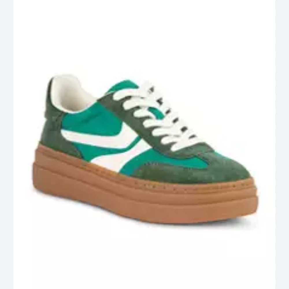 Steve Madden Green and White Sneakers Classic Design